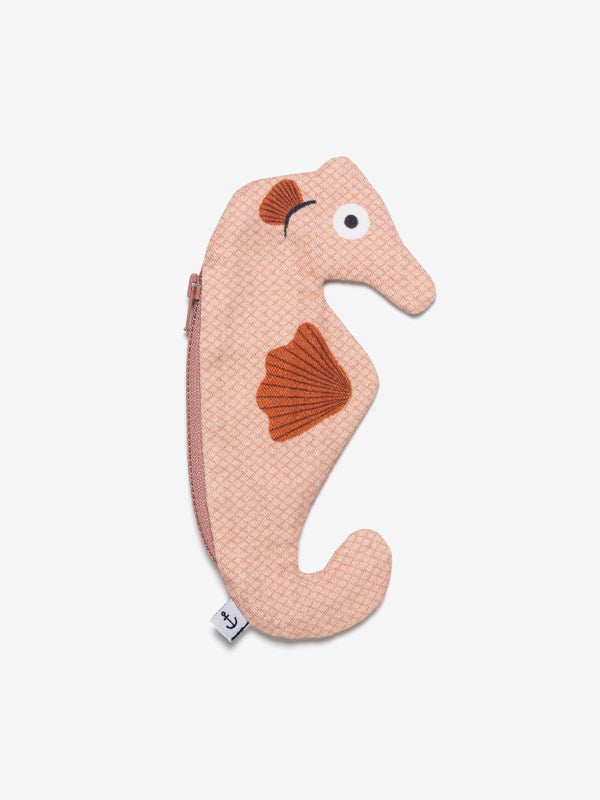 Seahorse Zip Keychain: Pink
