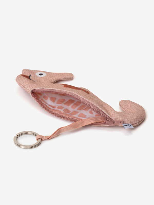 Seahorse Zip Keychain: Pink