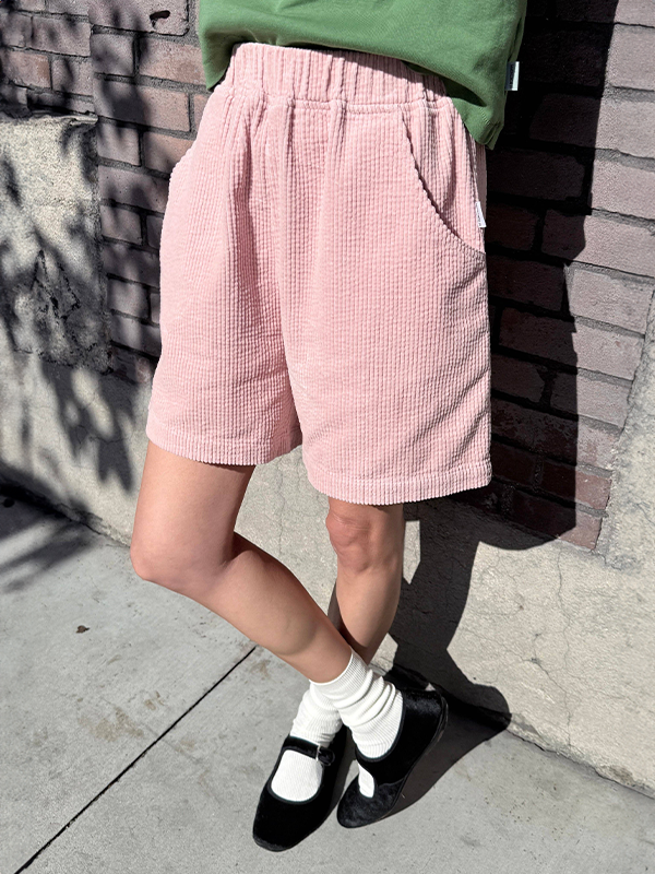 Soft Corduroy City Shorts: Baby Pink