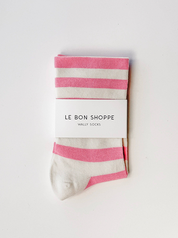 Wally Socks: Wide Rose Stripe