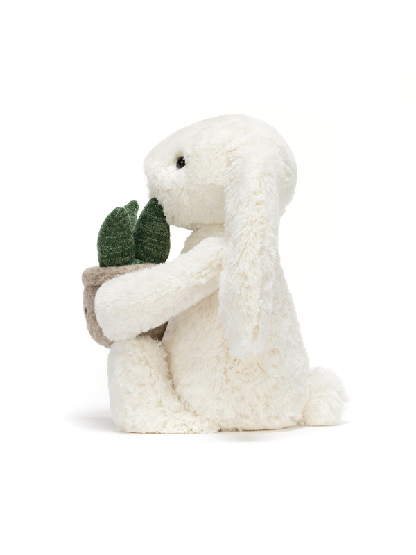 Cream Bunny with Plant