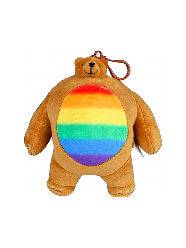 Tiny Headed Rainbow Pride Pip Bear Keychain