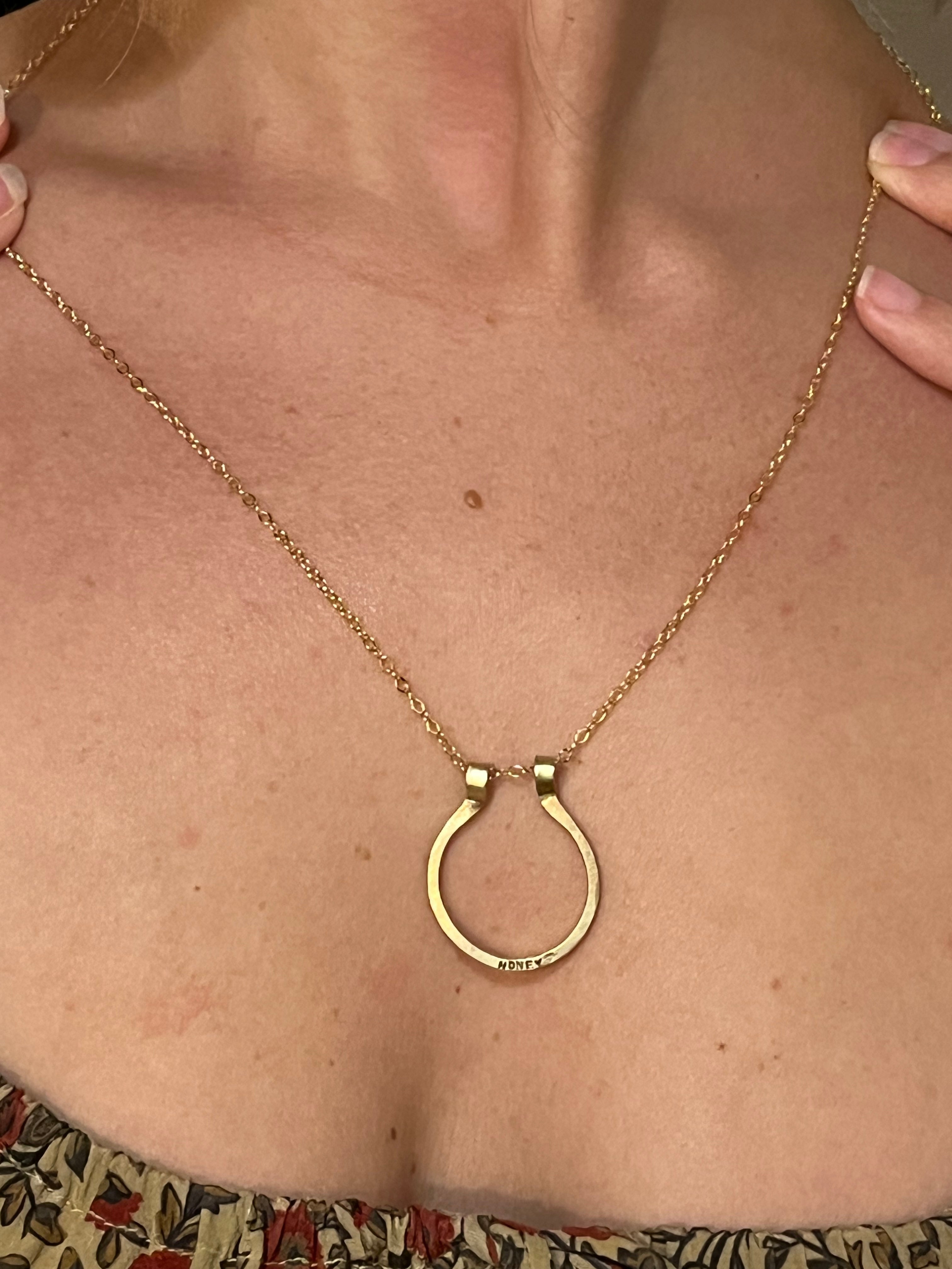 Put a Ring on It Hand Stamped Brass Ring Holder Necklace