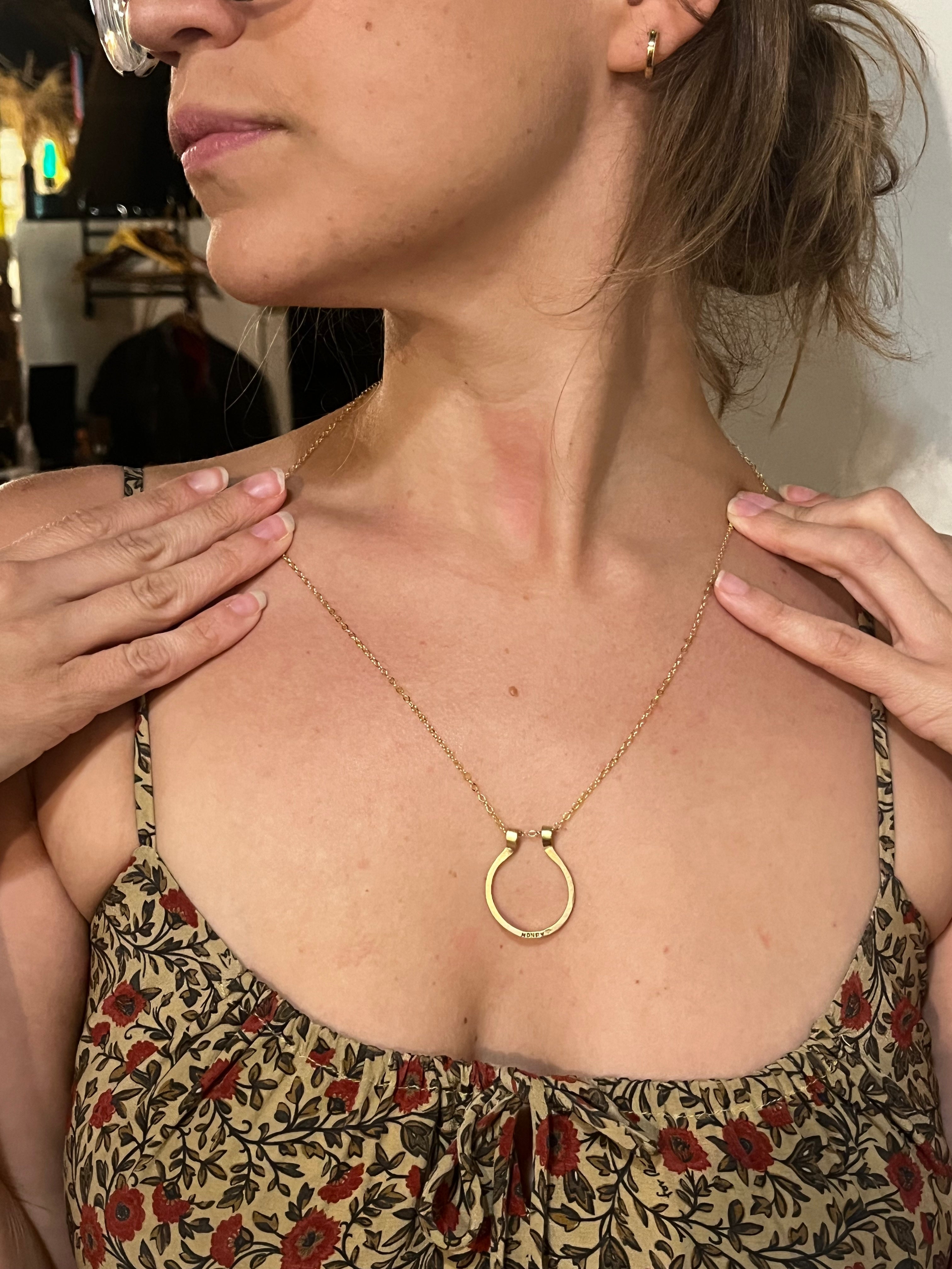 Put a Ring on It Hand Stamped Brass Ring Holder Necklace