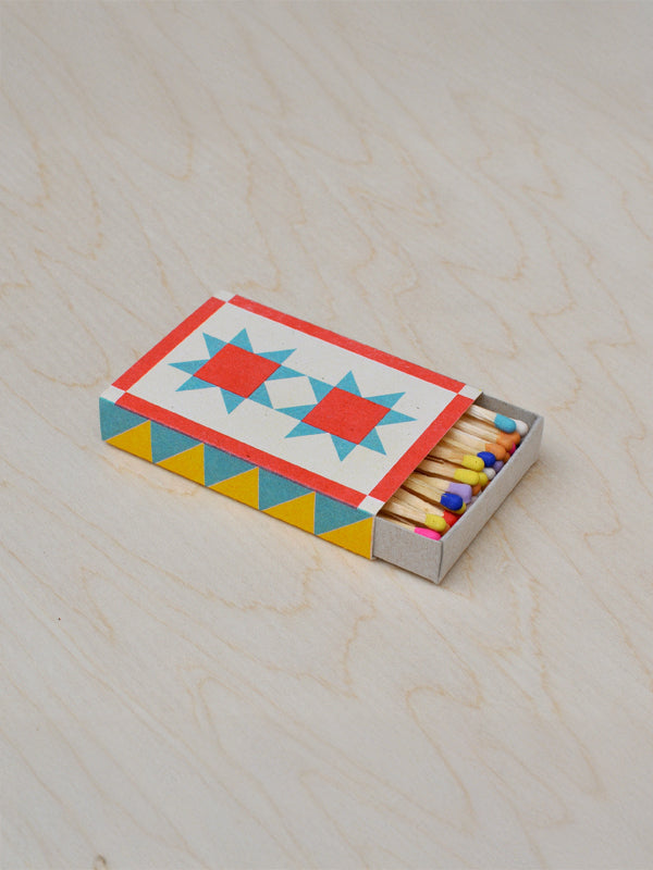 Risograph Printed Matchbox: Quilt