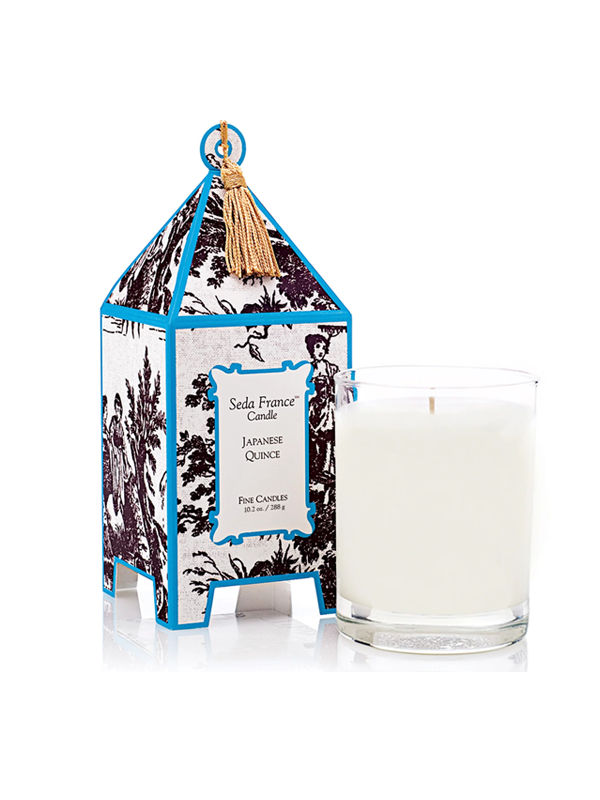 Toile Pagoda Box Candle: Japanese Quince