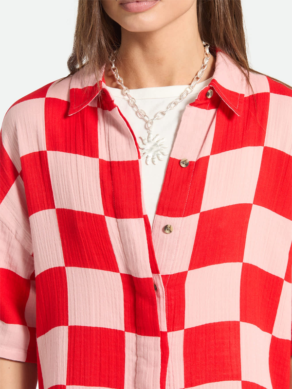 The Getaway Romper: Silver Pink/Adrenaline Rush Checkerboard