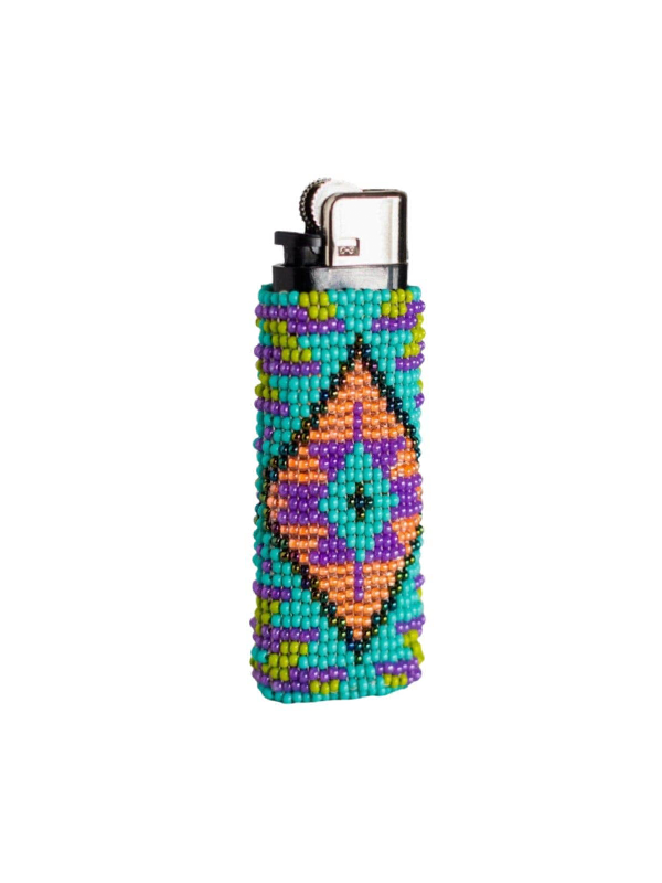 Beaded Lighter Case: Raven