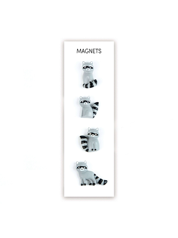 Raccoon Magnets: Set of 4