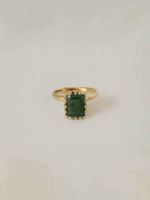 Ramona Ring: Raw Emerald/Gold