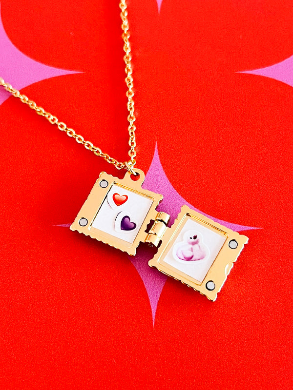 Ravioli Locket Necklace