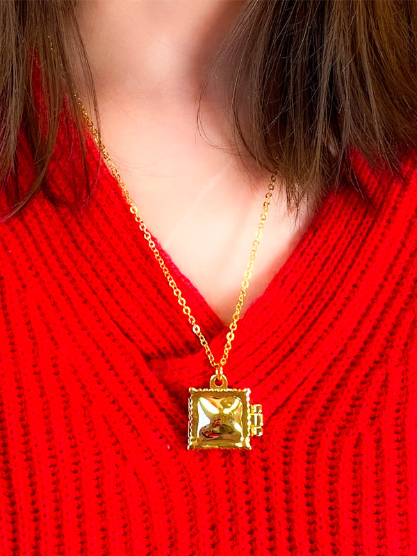 Ravioli Locket Necklace