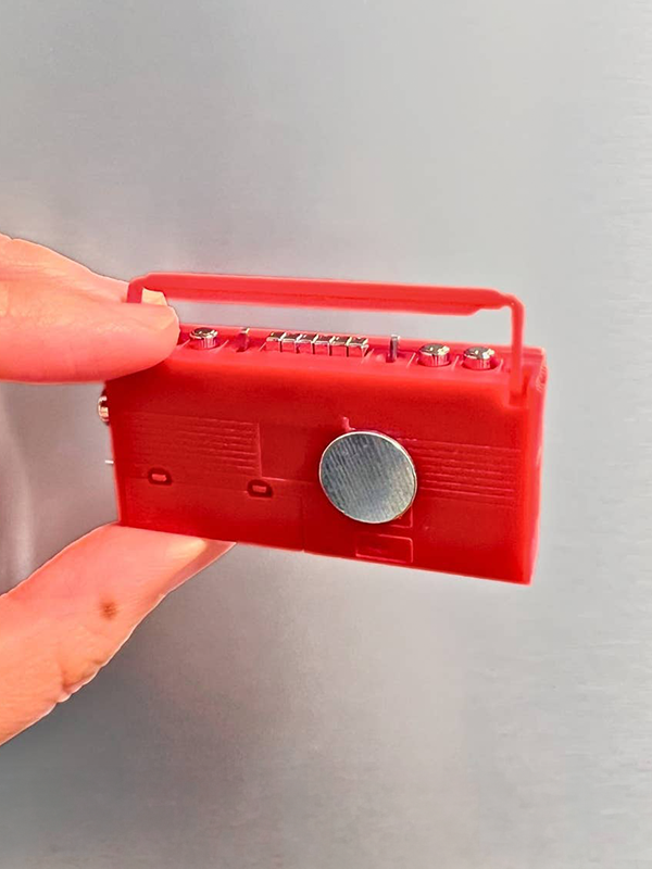 Mini Cassette Tape Player Magnet: Red