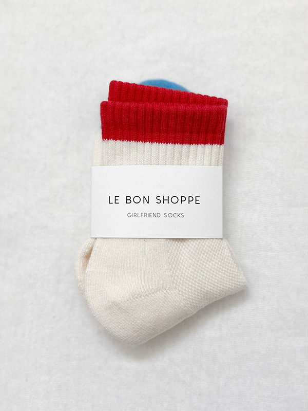 Color Block Girlfriend Socks: Blue Red