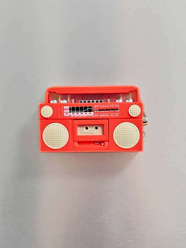 Mini Cassette Tape Player Magnet: Red