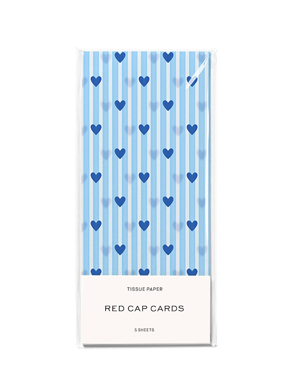 Tissue Paper: Blue Hearts (5 Sheets)