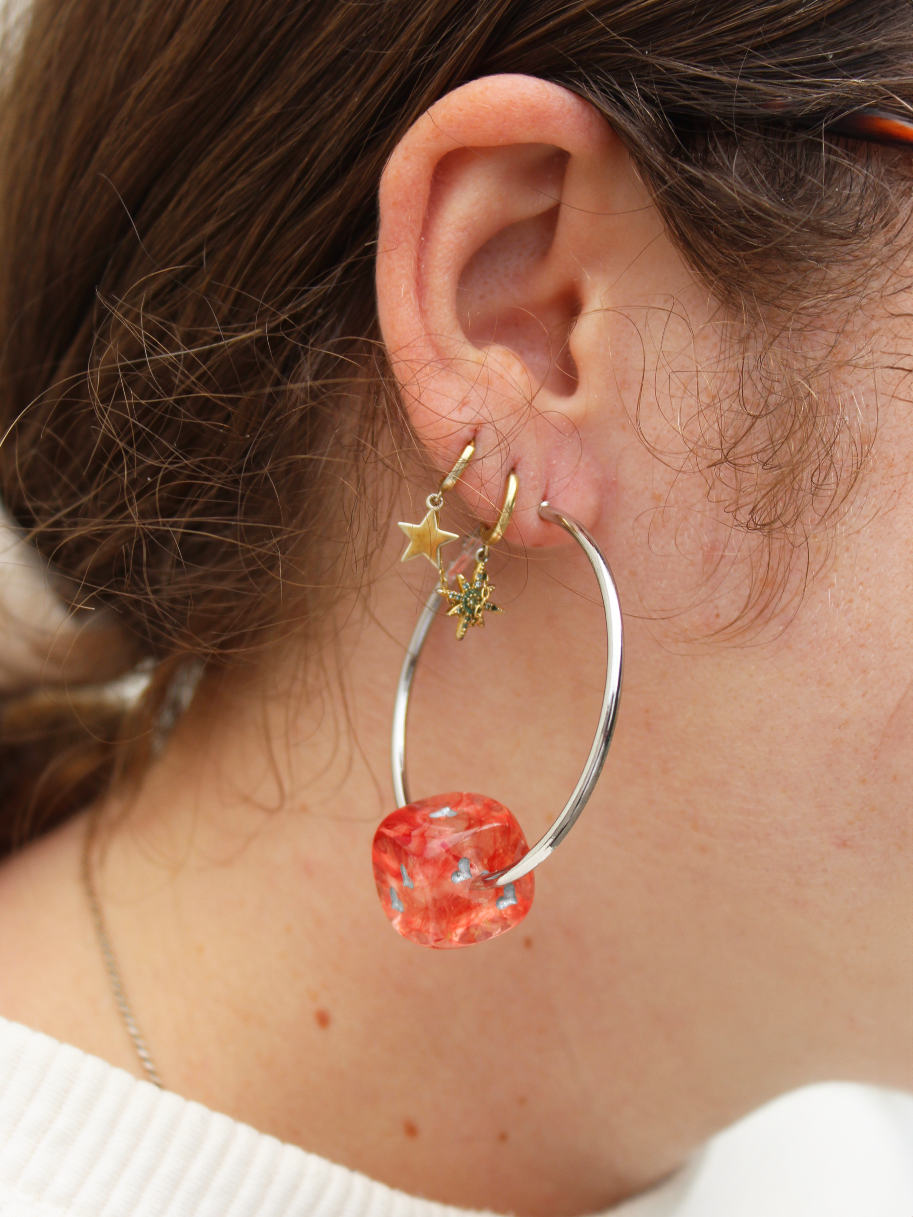 Love's a Gamble Hoops: Red & Clear