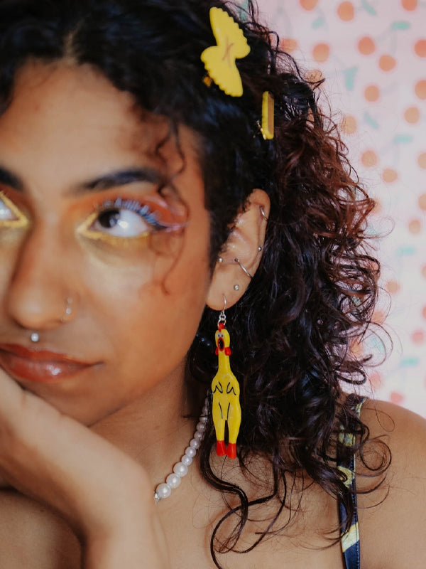 Rubber Chicken Earrings