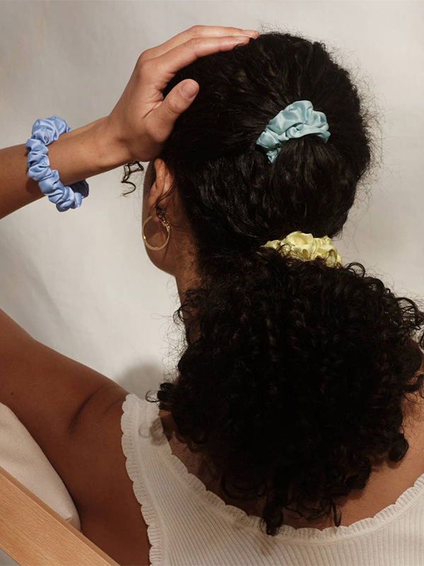 Ruched Satin Scrunchies: Multi Color (Set of 5)