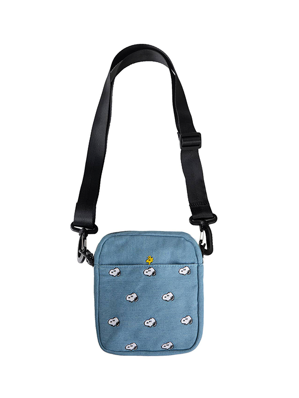 Embroidered Crossbody Bag: Snoopy Denim
