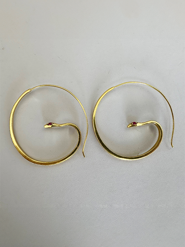 Pink Zircon Eyes Hoops