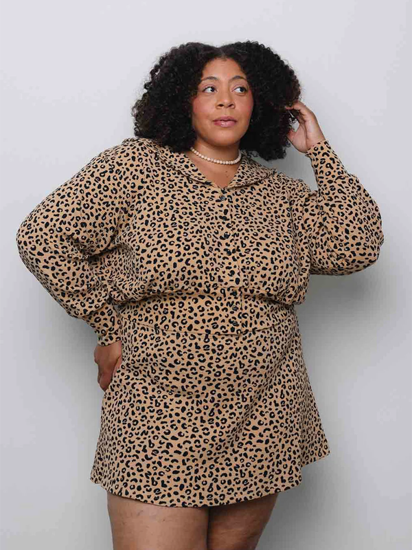 Noble Waffle Sailor Cardigan: Leopard