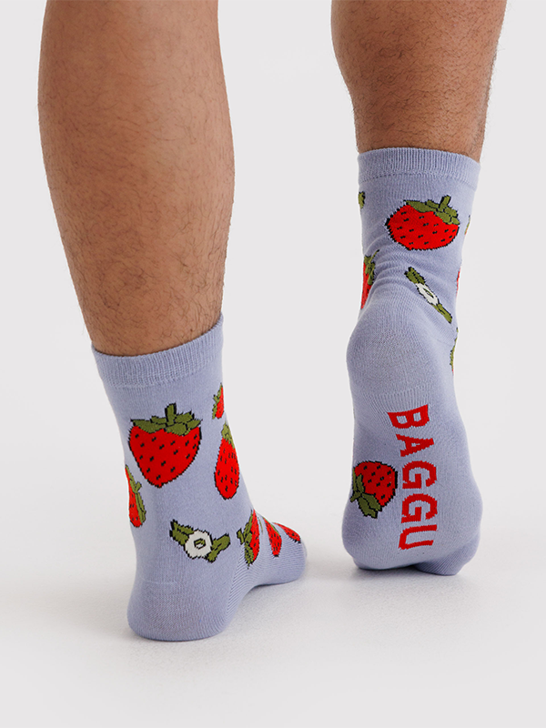 Baggu Crew Sock: Strawberry Blossom