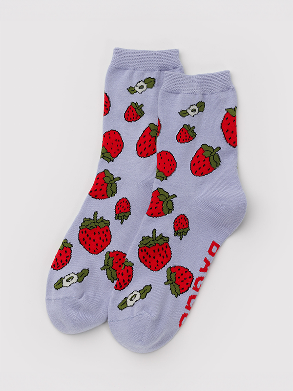 Baggu Crew Sock: Strawberry Blossom