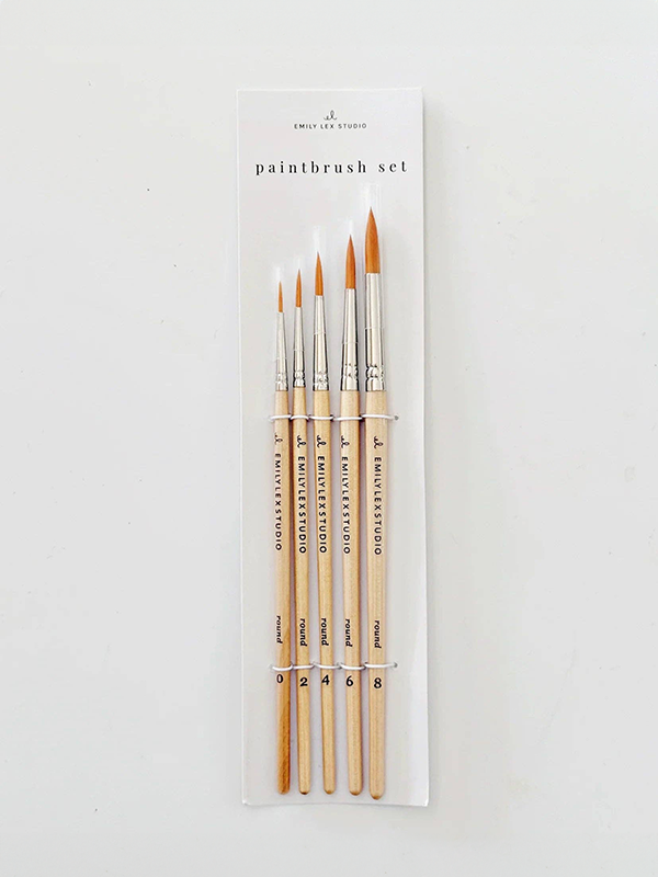 Watercolor Wood Paintbrushes: Set of 5