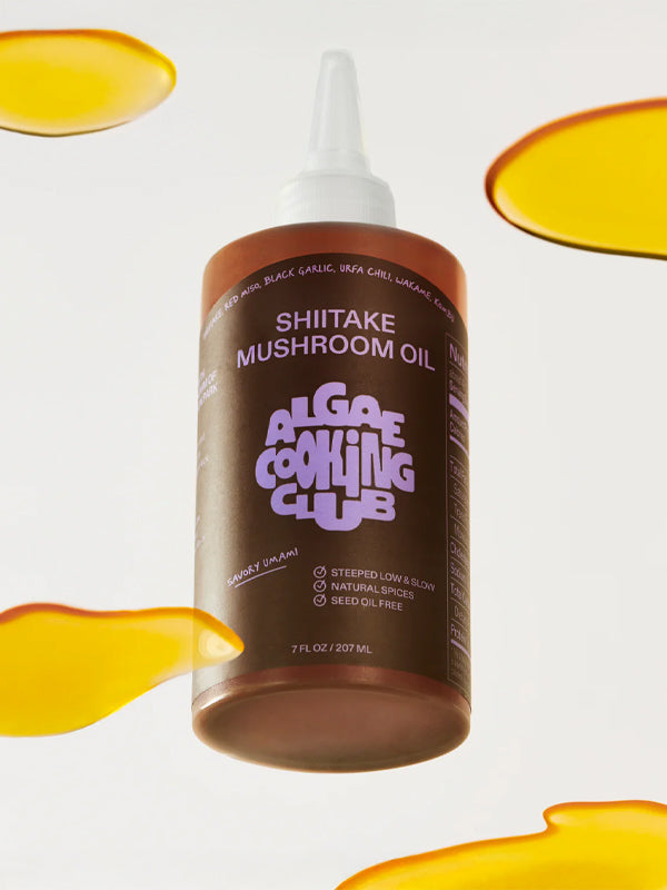 Shiitake mushroom cooking oil infused with the rich, earthy flavor of shiitake mushrooms, perfect for adding depth and umami to your dishes.