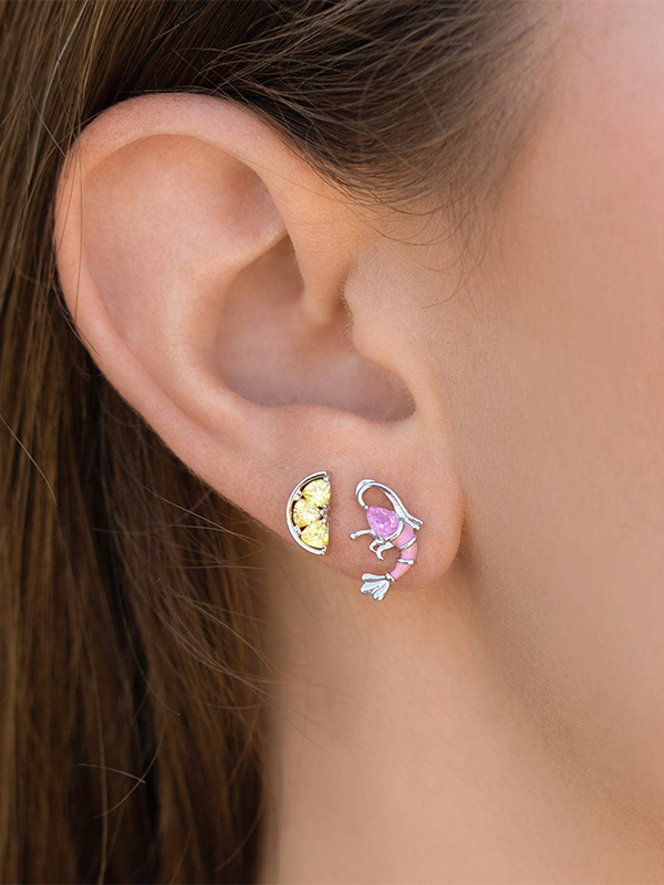 Shrimp Cocktail Studs: Silver