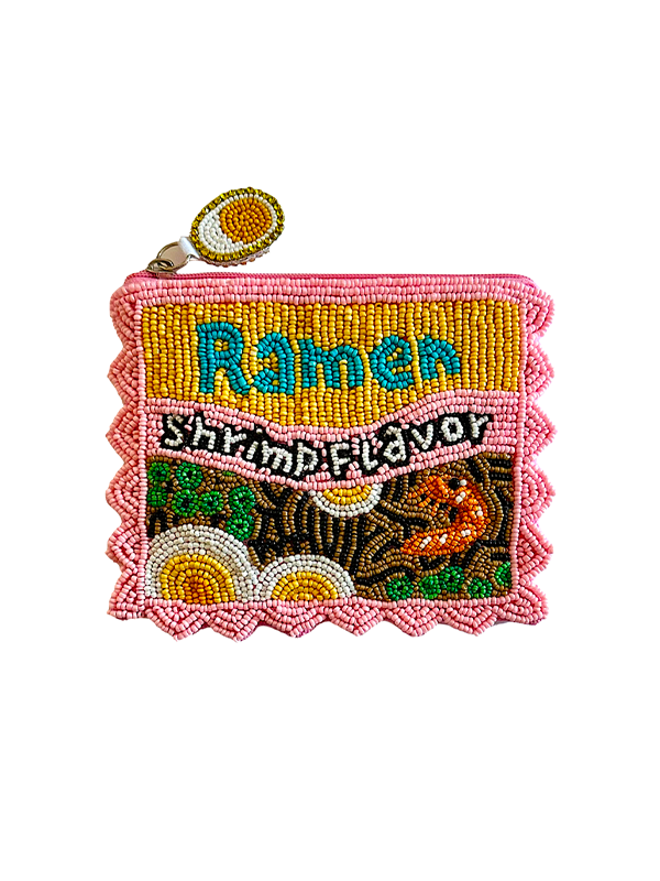 Beaded Coin Purse: Shrimp Ramen