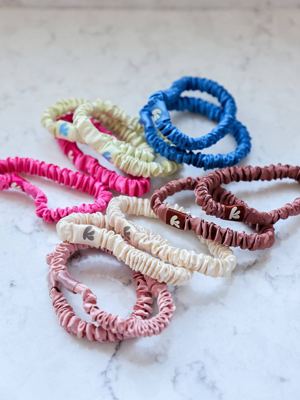 Skinny Satin Sleep Scrunchie Set: Neutral