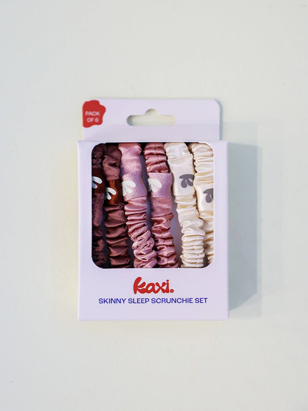 Skinny Satin Sleep Scrunchie Set: Neutral