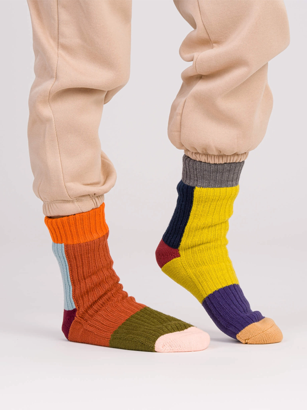 Mismatch House Socks: Desert