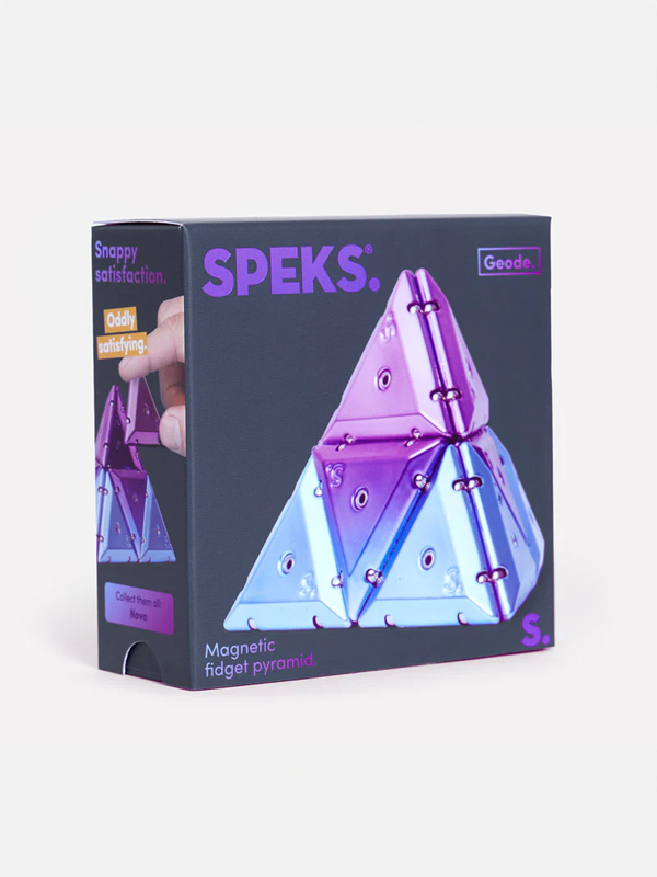 Geode Chrome Magnetic Fidget Pyramid: Assorted