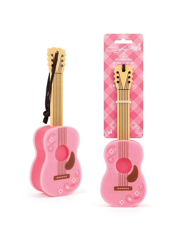 Dolly Parton Pink Guitar Bottle Brush
