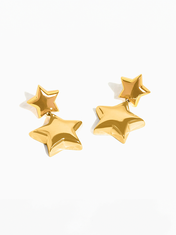 Chasing Stars Dangle Earrings: Gold