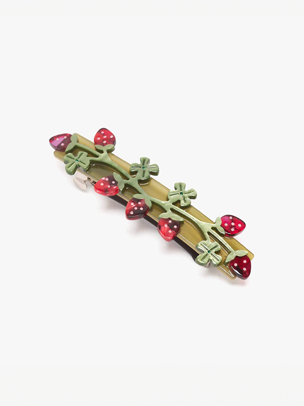 Wild Strawberry French Barrette Clip