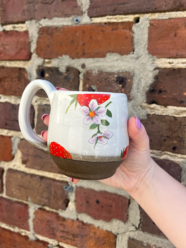 Mug: Strawberries (White)