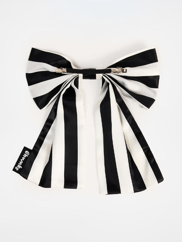 Silk Bow Barrette: Stripes