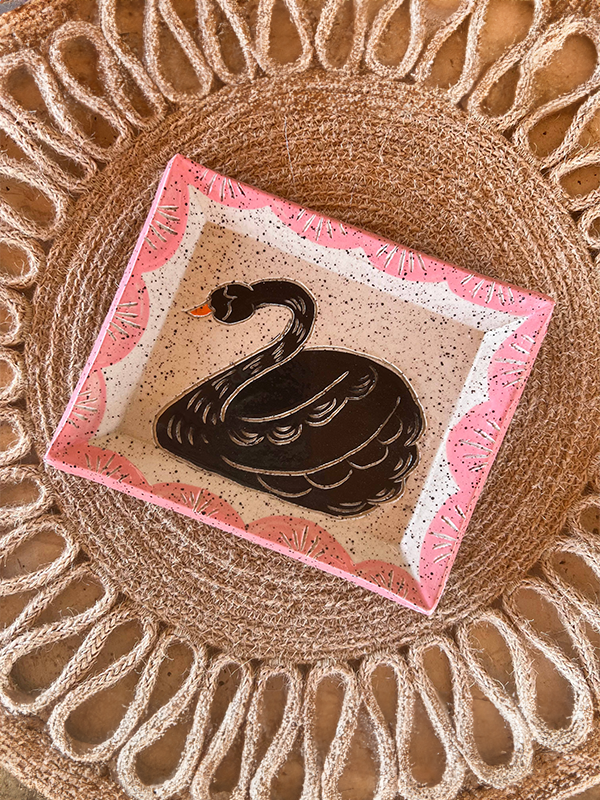 Black Swan Ceramic Dish