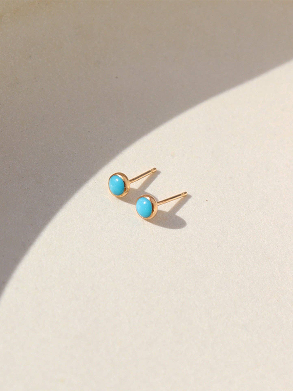 Turquoise Studs: 14k Gold Fill