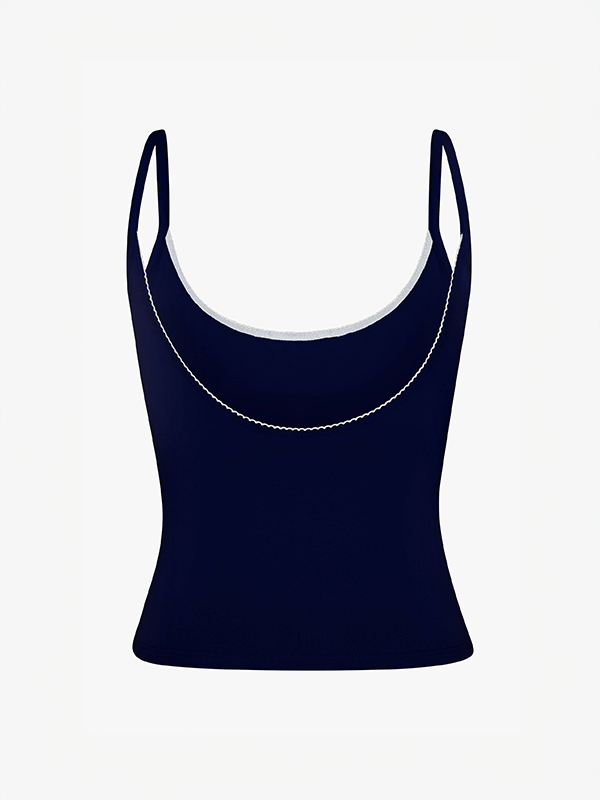 Scoop Back Cami: Navy