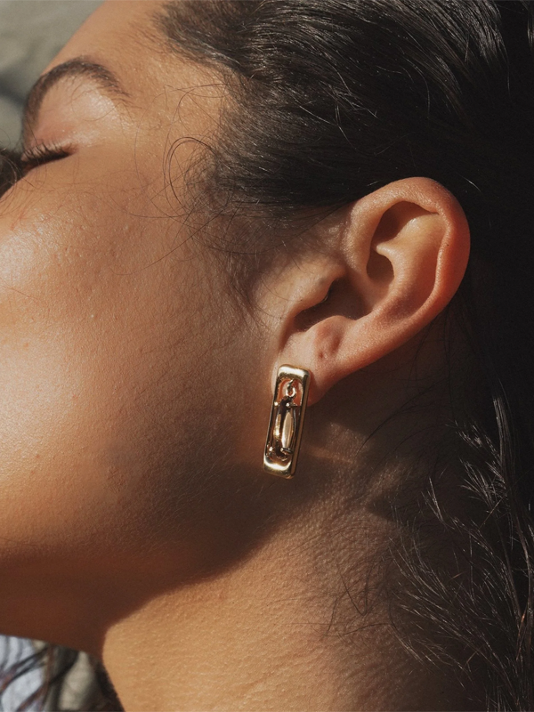 Concord Earrings: Gold Plated (Tan)