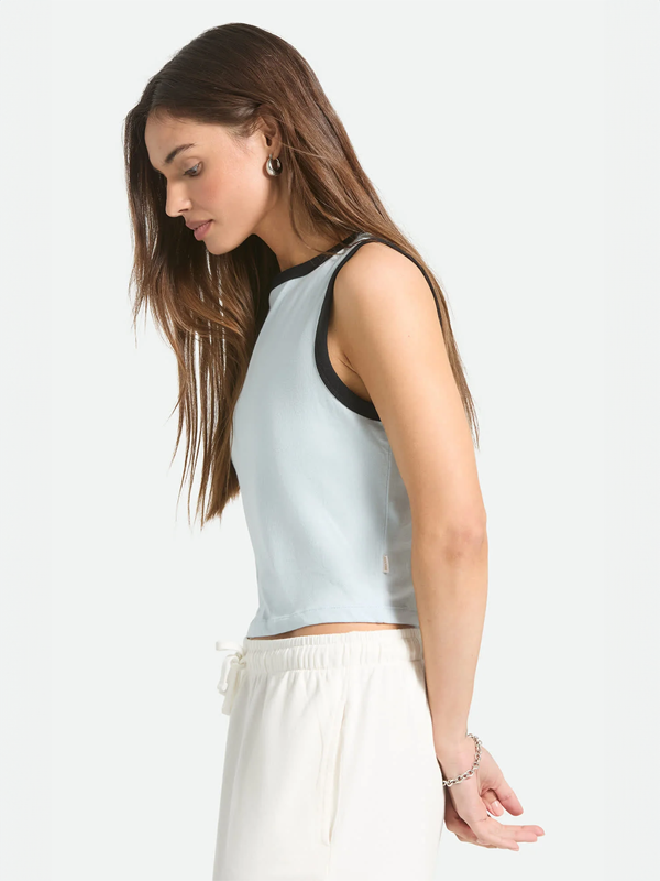 Carefree Organic Garment Dyed Cropped Tank: Blue Aura