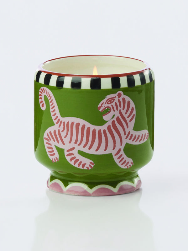 A Dopo Hand Painted Candle: Tiger (Black Cedar & Fig)