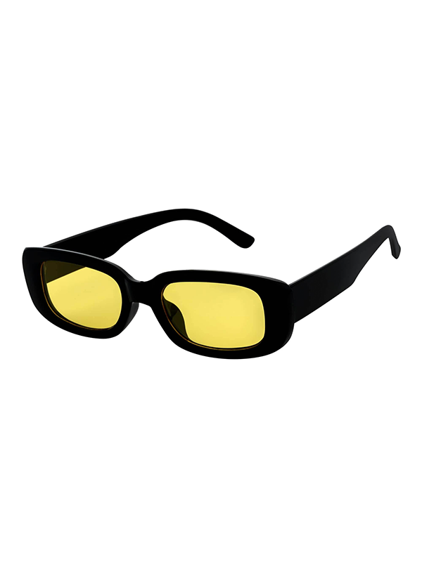 Slim Sunglasses: Black with Yellow Tint