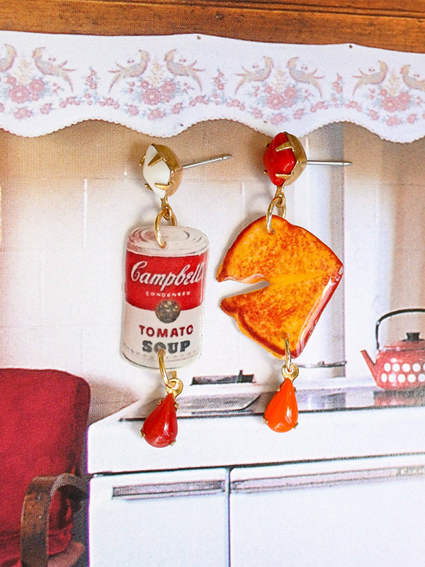 Grilled Cheese & Tomato Soup Dangle Earrings
