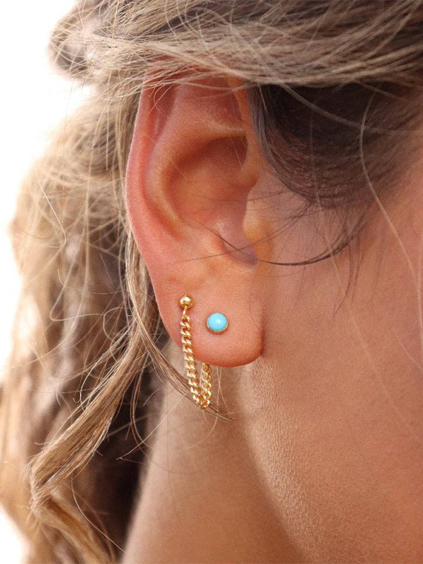 Turquoise Studs: 14k Gold Fill
